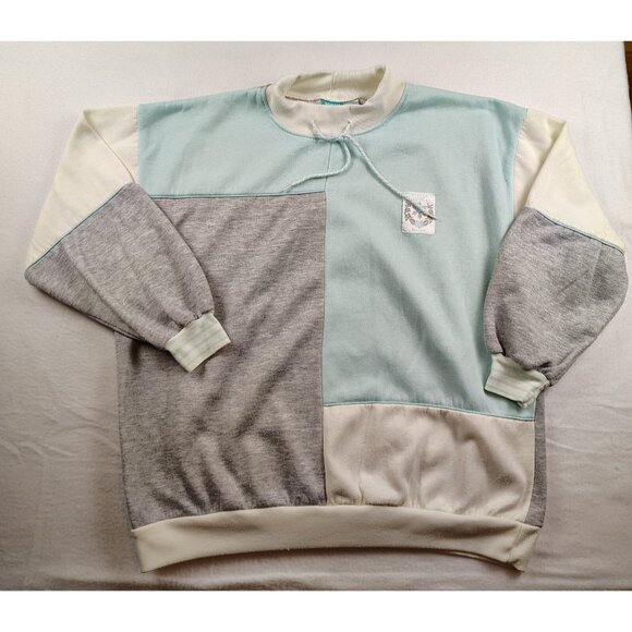 VTG Choices Gitano Pullover Sweatshirt Pastel Color Block Winter Wonderland 22W - Picture 1 of 9